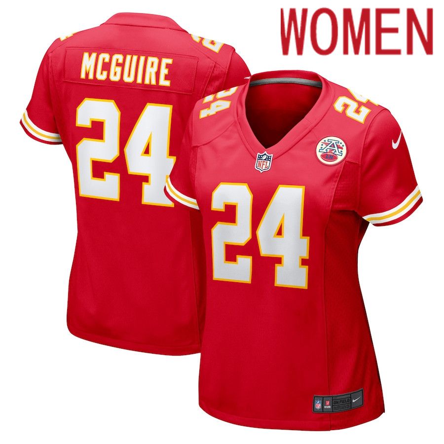Women Kansas City Chiefs #24 Elijah McGuire Nike Red Game Player NFL Jersey->women nfl jersey->Women Jersey
